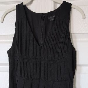 Ann Taylor Black Textured Midi Dress